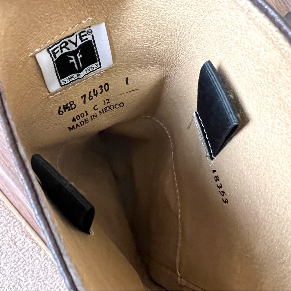 Frye Brown Leather Tall Combat/Moto Boots - Picture 14 of 15